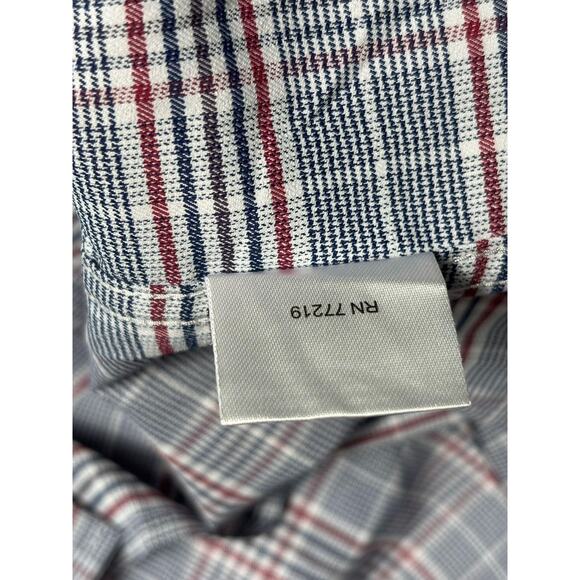 Collection by Michael Strahan Dress Shirt Mens 20 34/35 Blue Plaid Stretch - Picture 5 of 8